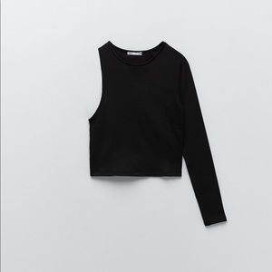 Zara Black One-Sleeve Top